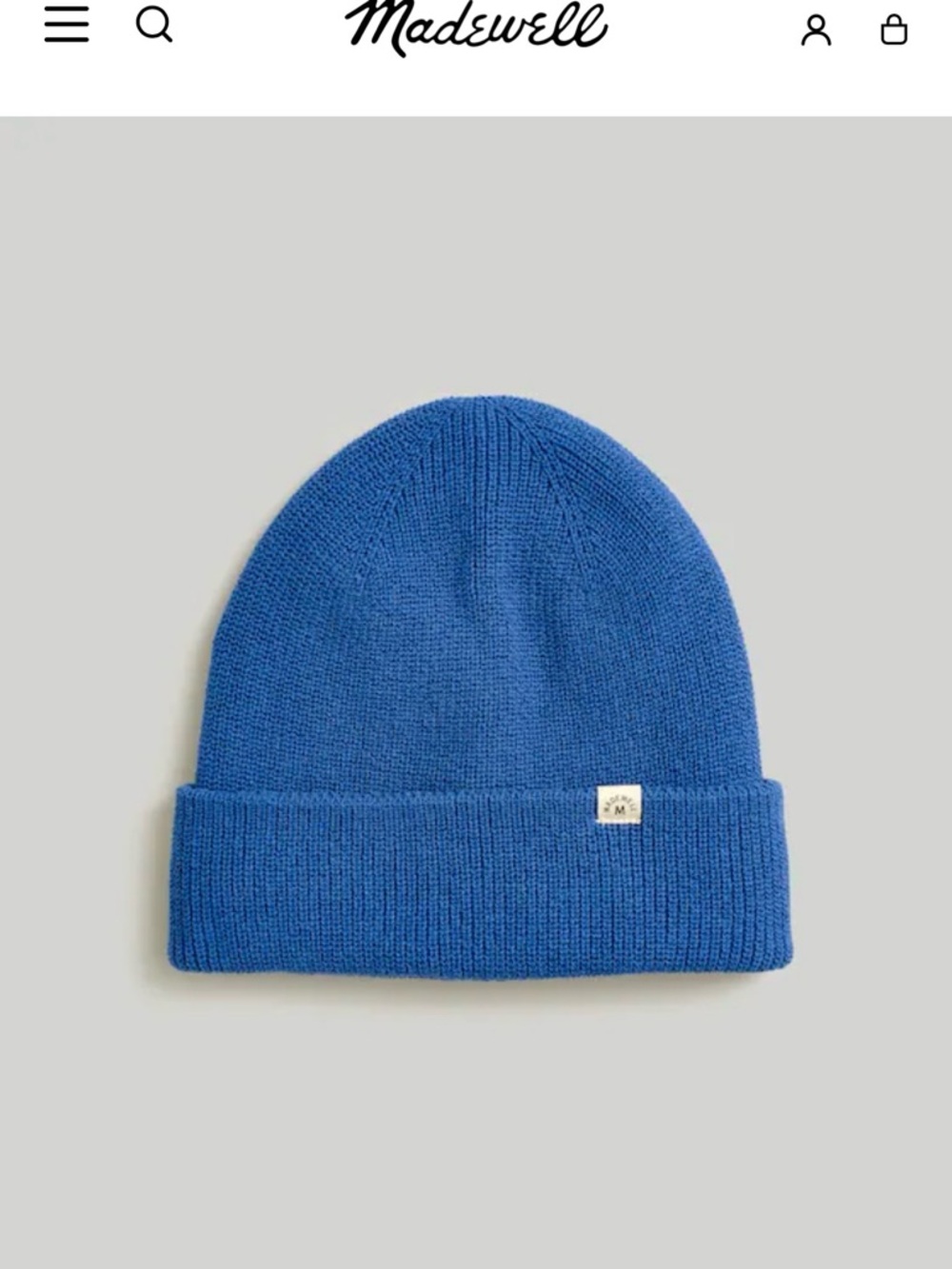 NWT! (Re)sourced Cotton Cuffed Beanie in “Bluestone” Blue